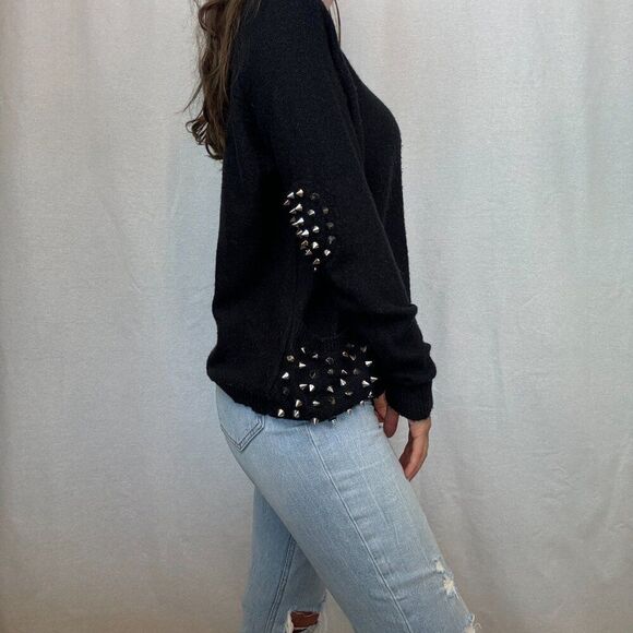 Urban Outfitters Black Sweater with Stud Spikes - Picture 3 of 9